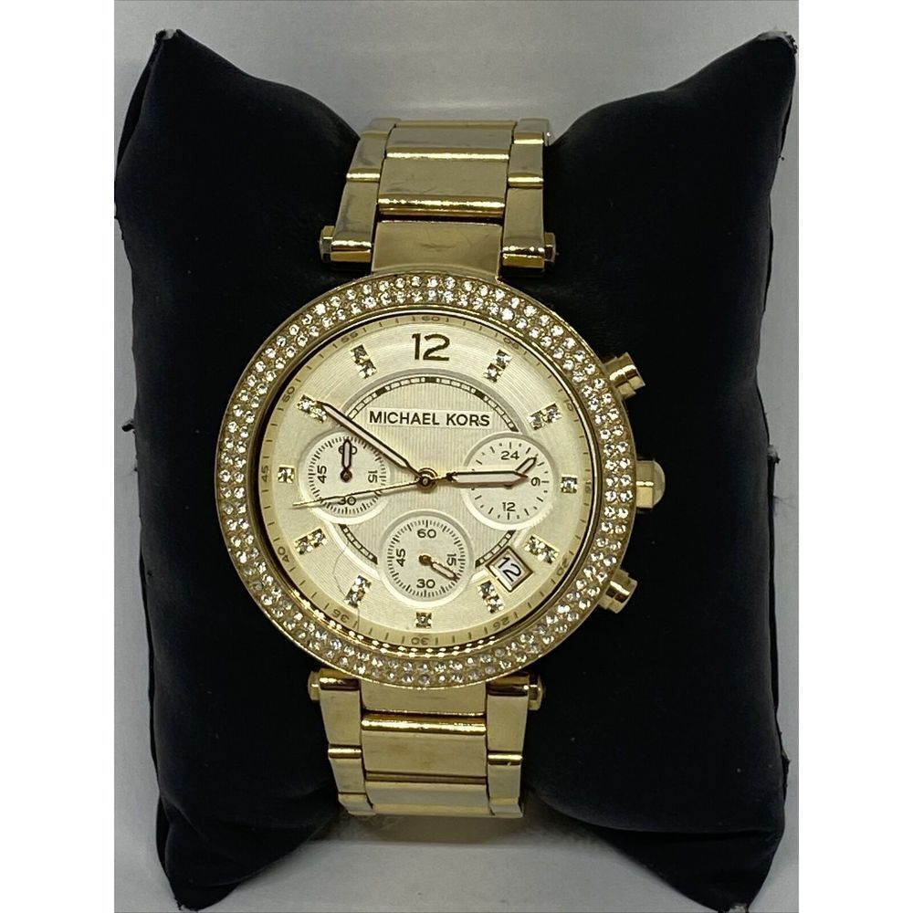 Michael Kors Parker MK5354 Women's Gold Stainless Steel Analog Dial Watch JK364